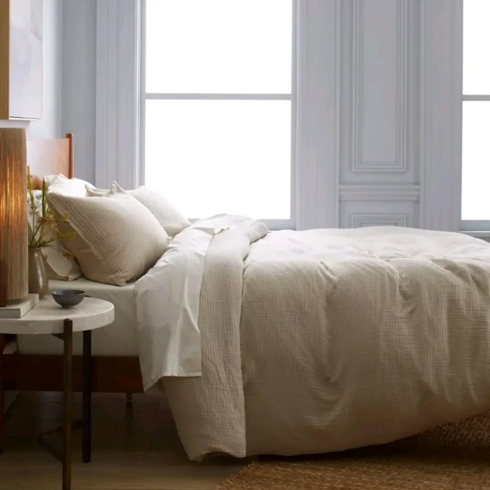 Quince Organic Cotton Dune Airy Gauze Duvet Cover! King/ Cal King (786)
